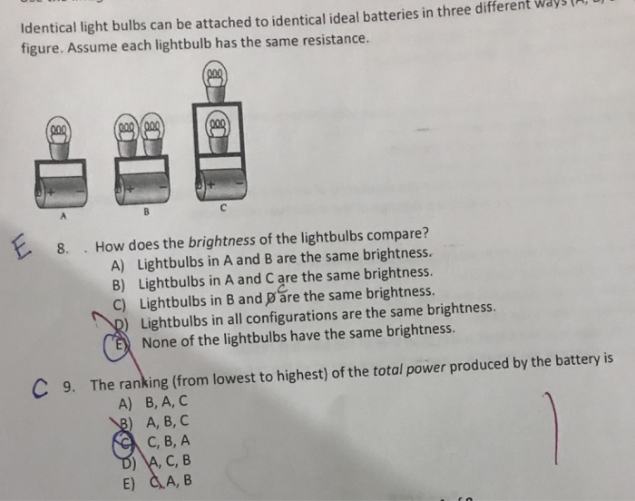 Solved Identical Light Bulbs Can Be Attached To Identical Chegg