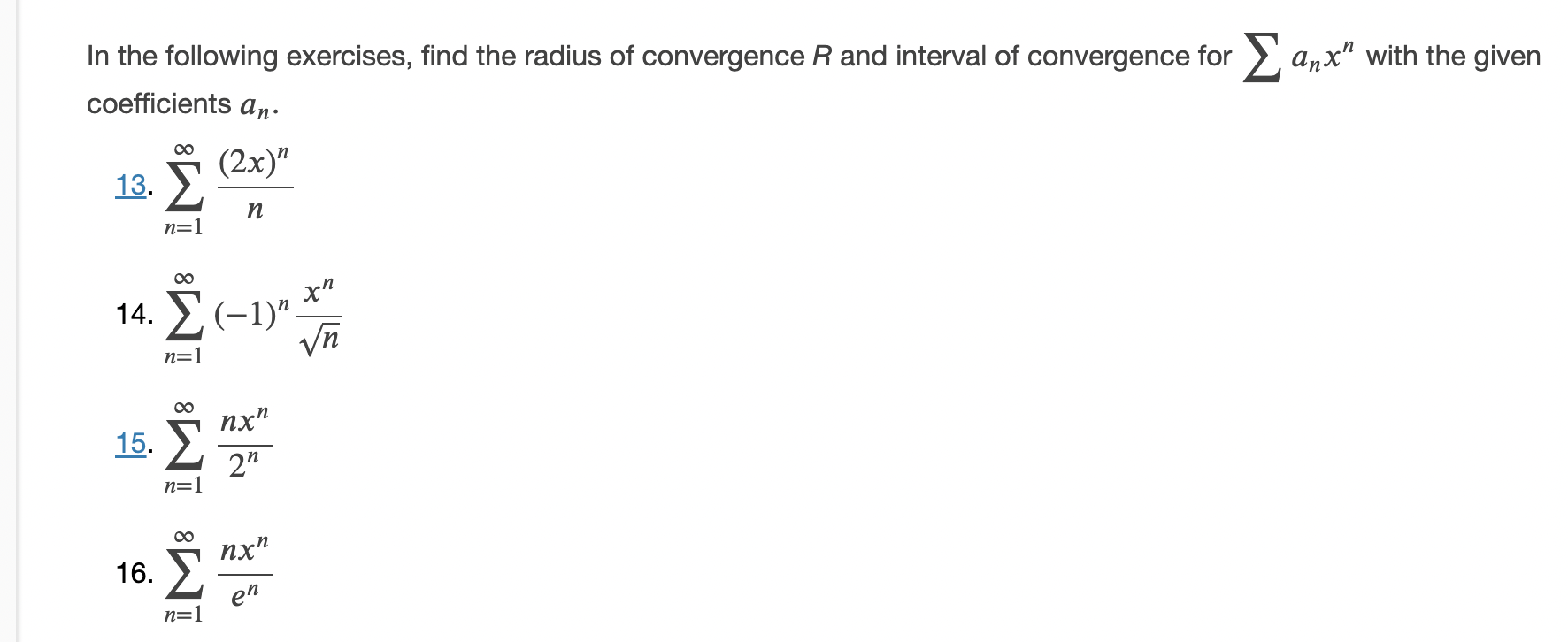 Solved In The Following Exercises Find The Radius Of Chegg