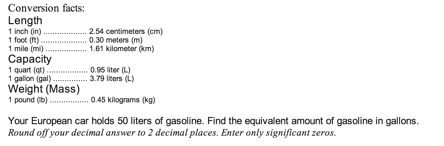 Homework help on quarts to liters