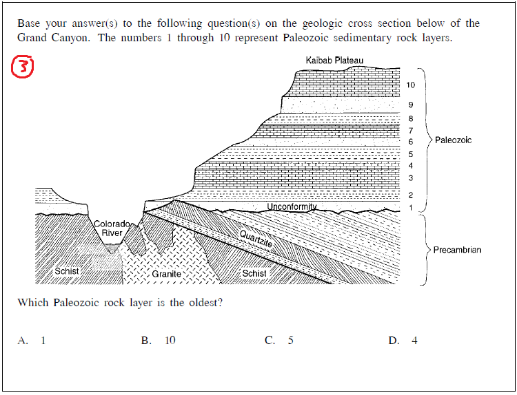 Solved A Geologic Cross Section Is Shown Below 1 A B C D Chegg