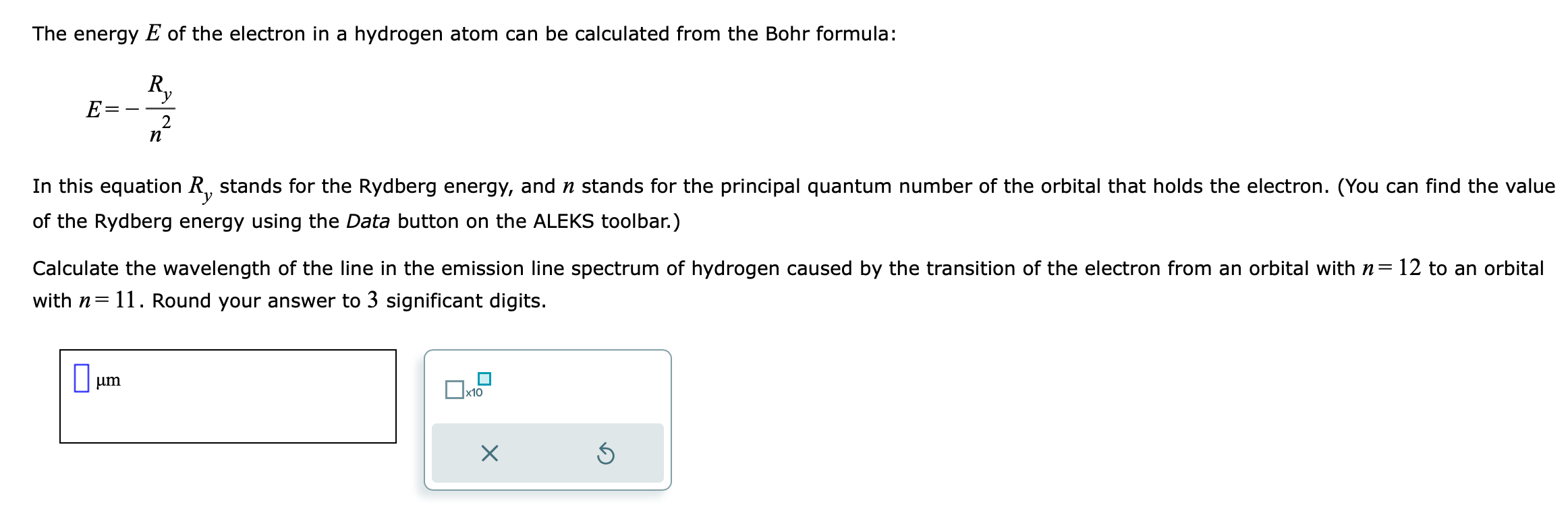 Solved The Energy E Of The Electron In A Hydrogen Atom Can Chegg