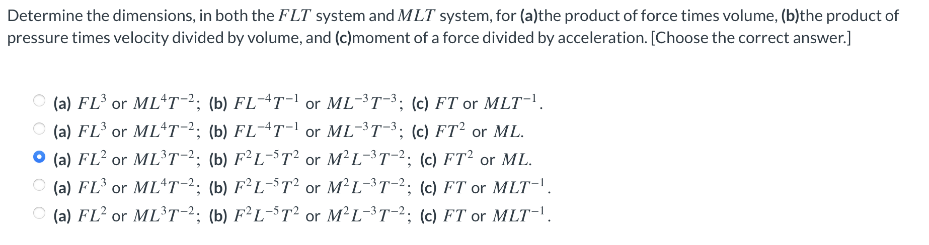 Solved Determine The Dimensions In Both The Flt System And Chegg