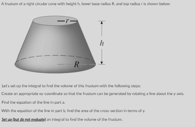 Solved A Frustum Of A Right Circular Cone With Height H Chegg