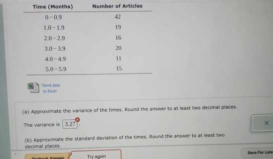 Solved The Following Table Presents The Time Taken To Review Chegg