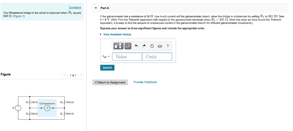 Solved Constants Part A The Wheatstone Bridge In The Circuit Chegg