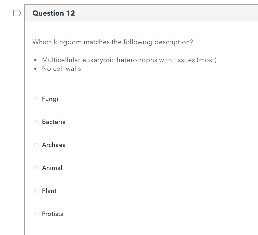 Solved Which Kingdom Matches The Following Description Chegg