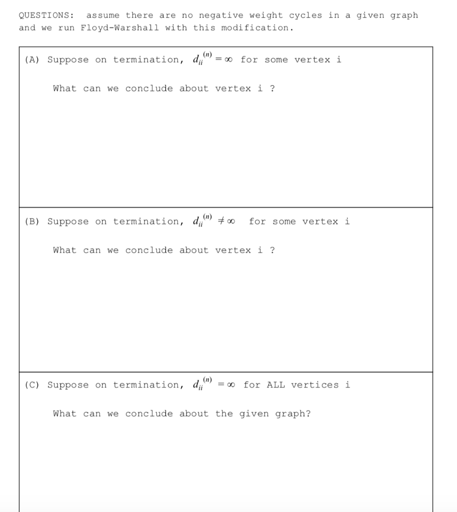 Solved Question Pts The Floyd Warshall All Pairs Chegg