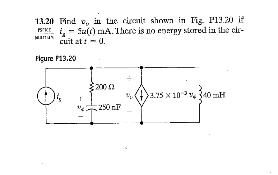 Solved 13 20 Find V In The Circuit Shown In Fig P13 20 If Chegg