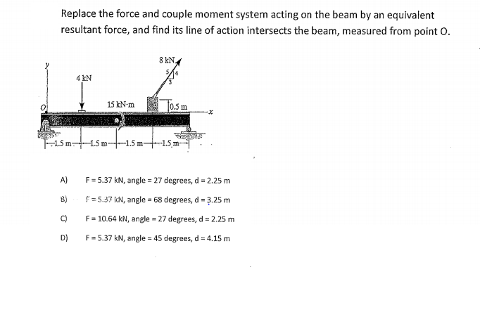 Solved Replace The Force And Couple Moment System Acting On Chegg