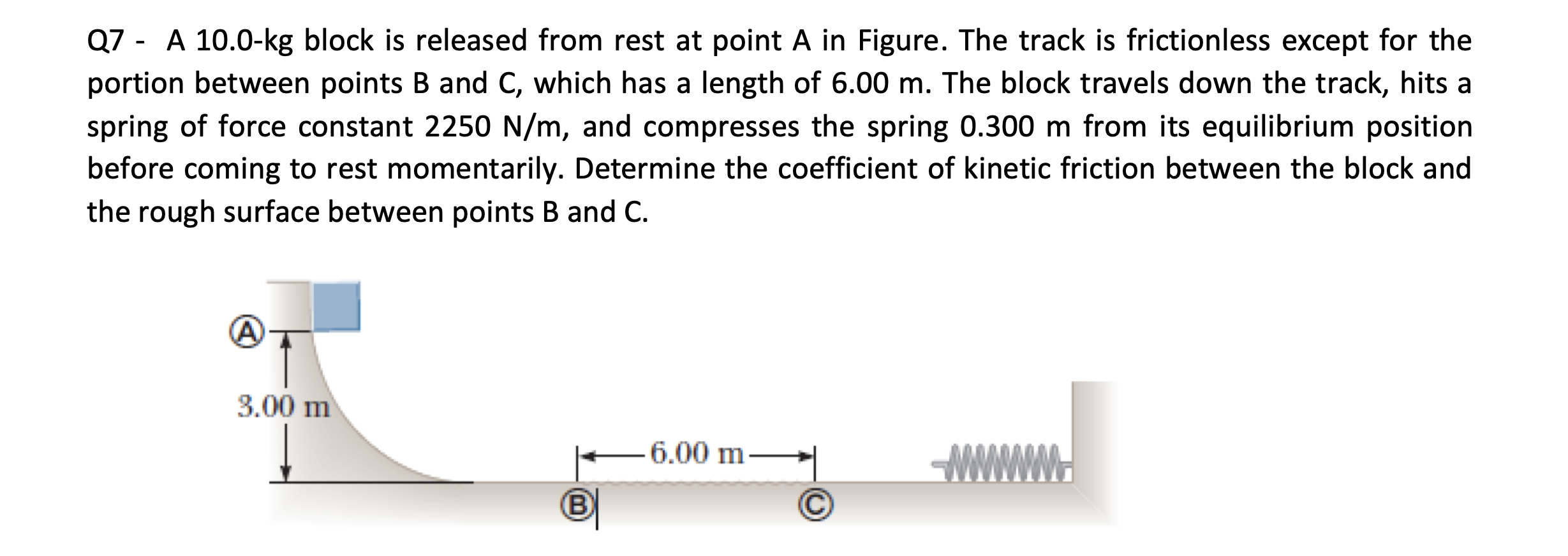 Solved Q A Kg Block Is Released From Rest At Point A Chegg