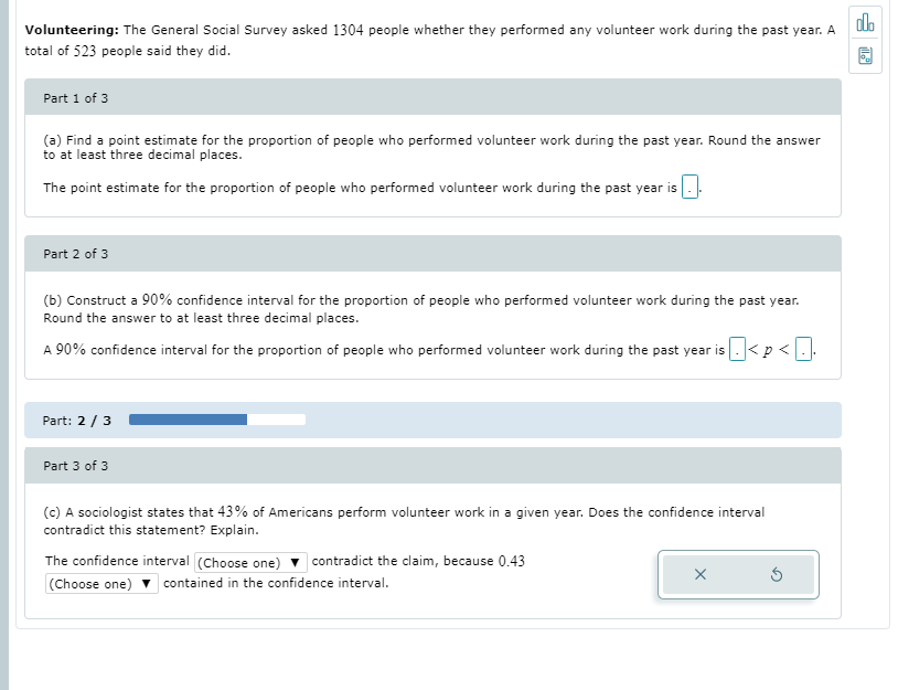 Solved Volunteering The General Social Survey Asked Chegg