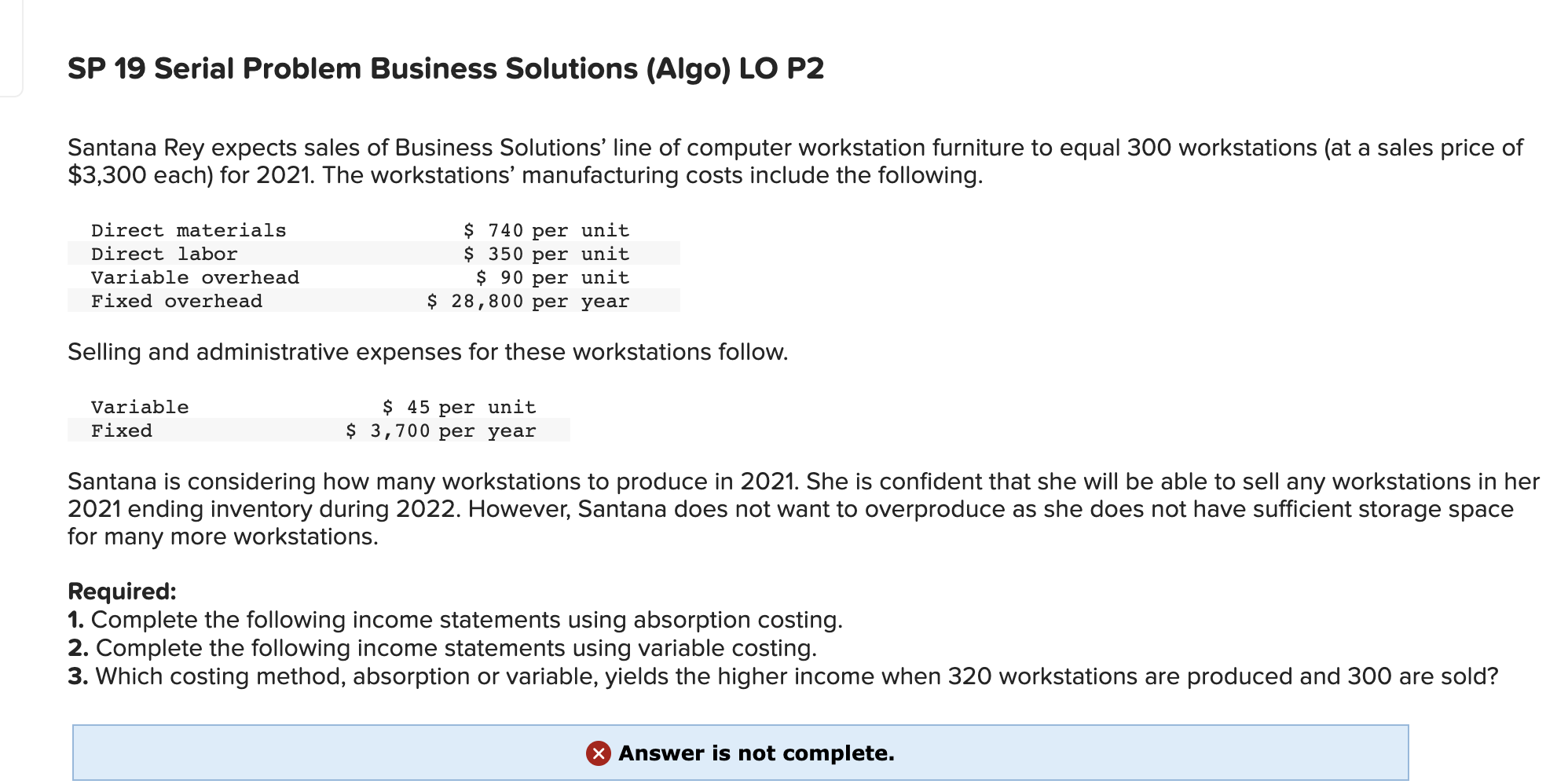 Solved SP 19 Serial Problem Business Solutions Algo LO P2 Chegg