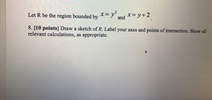 Solved Let R Be The Region Bounded By Y And X Y Chegg