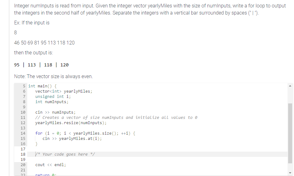 Solved Integer Numinputs Is Read From Input Given The Chegg