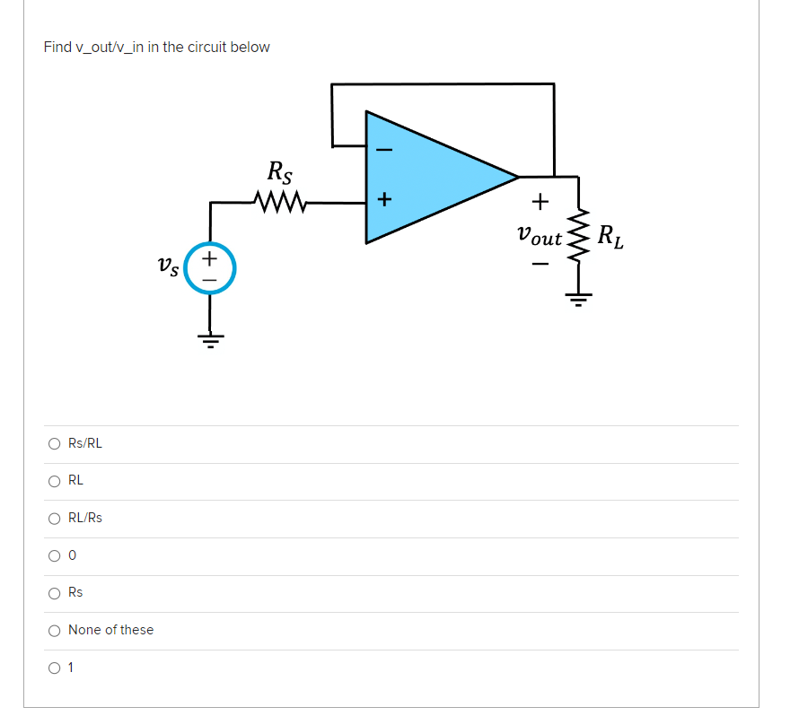 Solved Find V Out V In In The Circuit Below Rs Rl Rl Rl Rs Chegg