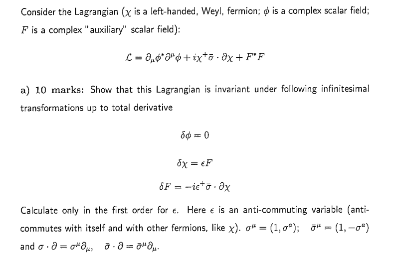 Solved Consider The Lagrangian Is A Left Handed Weyl Chegg