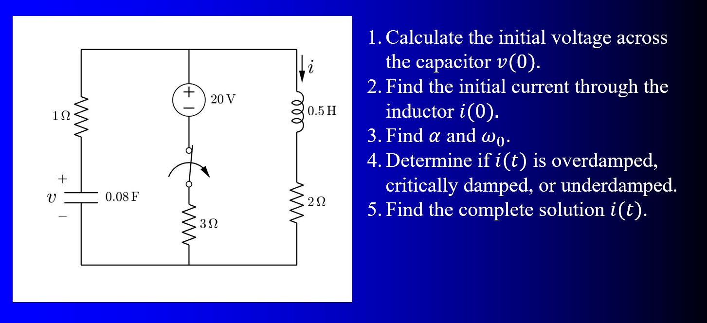 Solved Calculate The Initial Voltage Acrossthe Capacitor Chegg