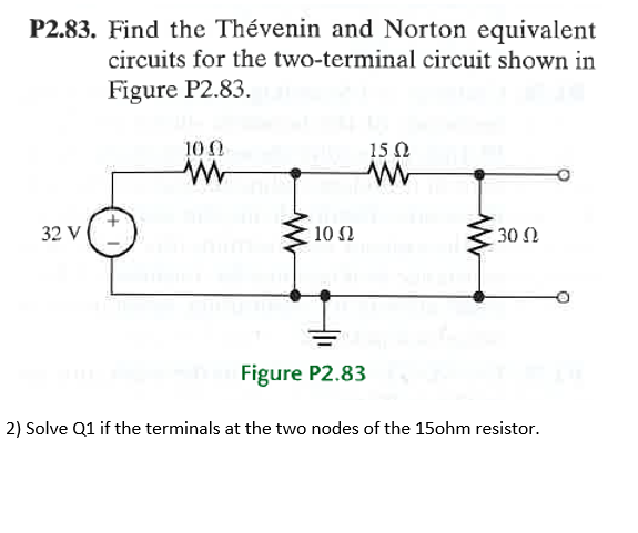 Solved P Find The Th Venin And Norton Equivalent Chegg