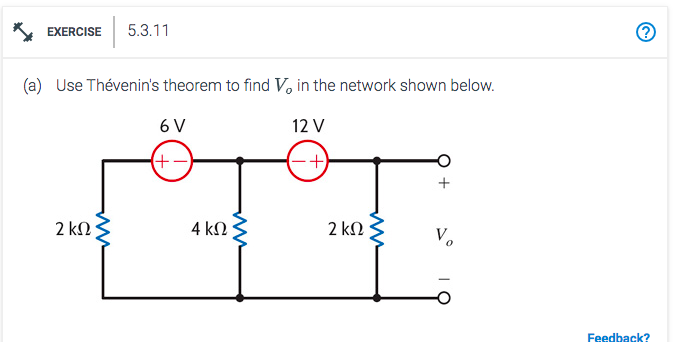 Solved A Use Th Venin S Theorem To Find Vo In The Network Chegg