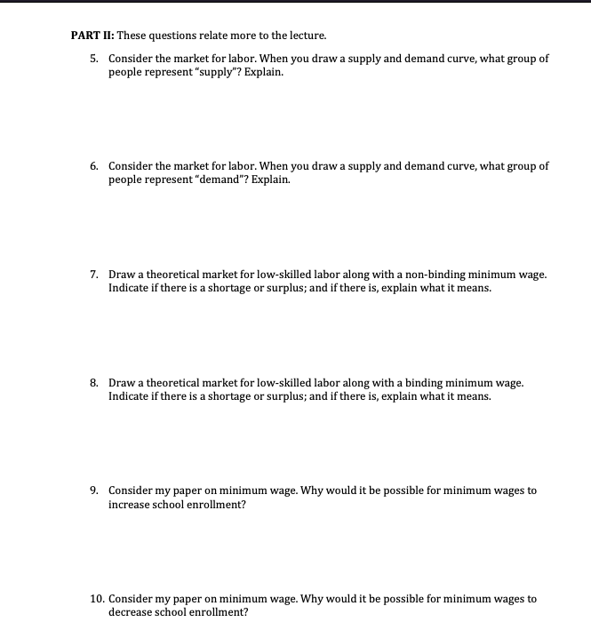 Solved Part Ii These Questions Relate More To The Lecture Chegg