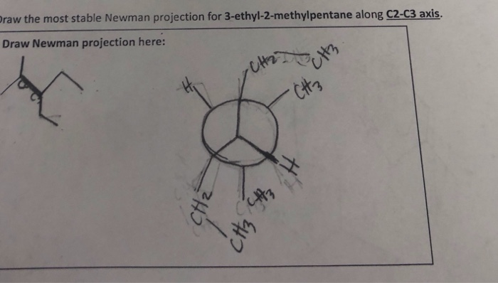 Solved Table Newman Projection For Ethyl Methylpentane Chegg