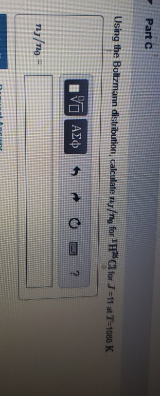 Solved Ic Table Part B Using The Boltzmann Distribution Chegg