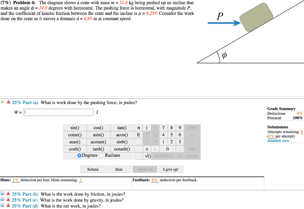 Solved Problem The Diagram Shows A Crate With Mass M Chegg