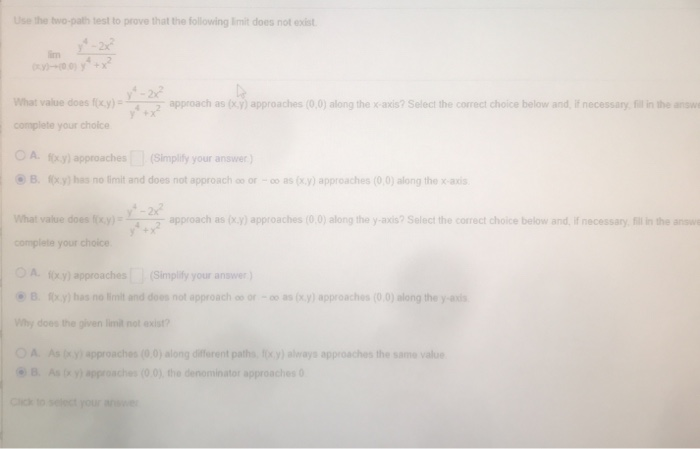 Solved Use The Two Path Test To Prove That The Following Chegg