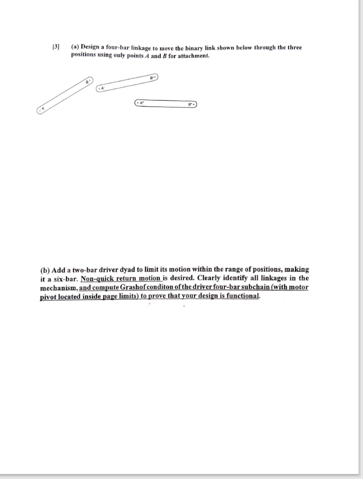 3 A Design A Four Bar Linkage To Move The Binary Chegg