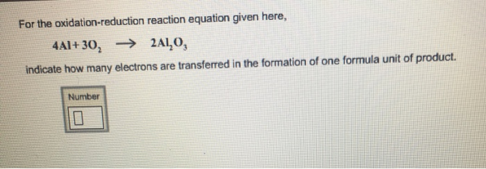 Solved For The Oxidation Reduction Reaction Equation Given Chegg