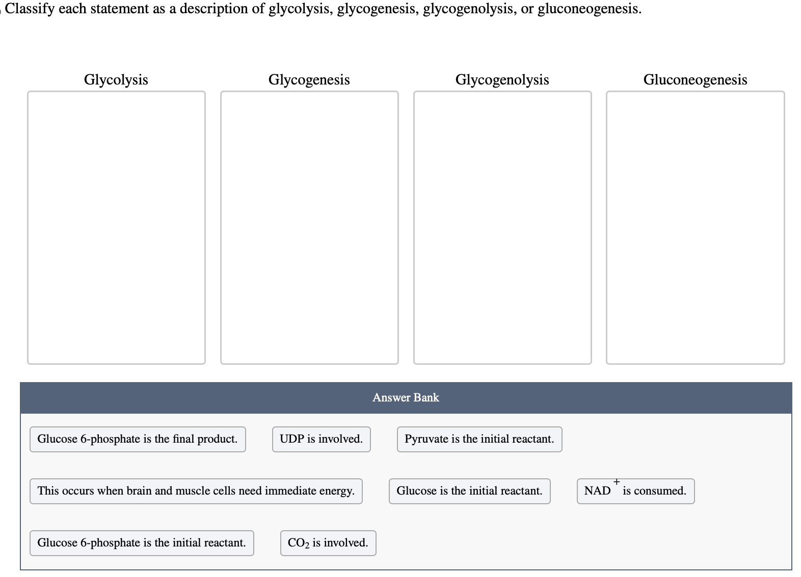 Solved Classify Each Statement As A Description Of Chegg