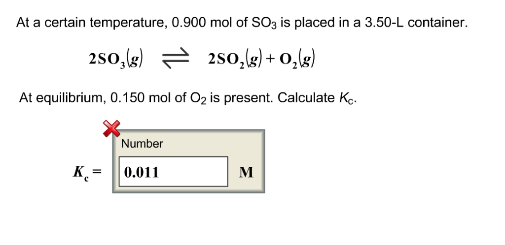 Solved At A Certain Temperature 0 900 Mol Of SO3 Is Placed Chegg