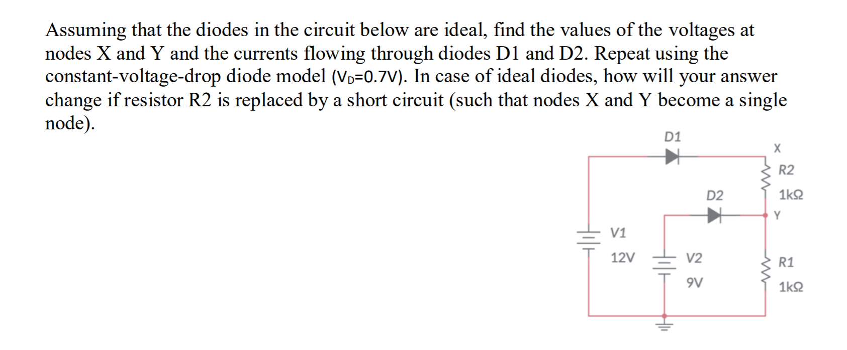 Solved Assuming That The Diodes In The Circuit Below Are Chegg