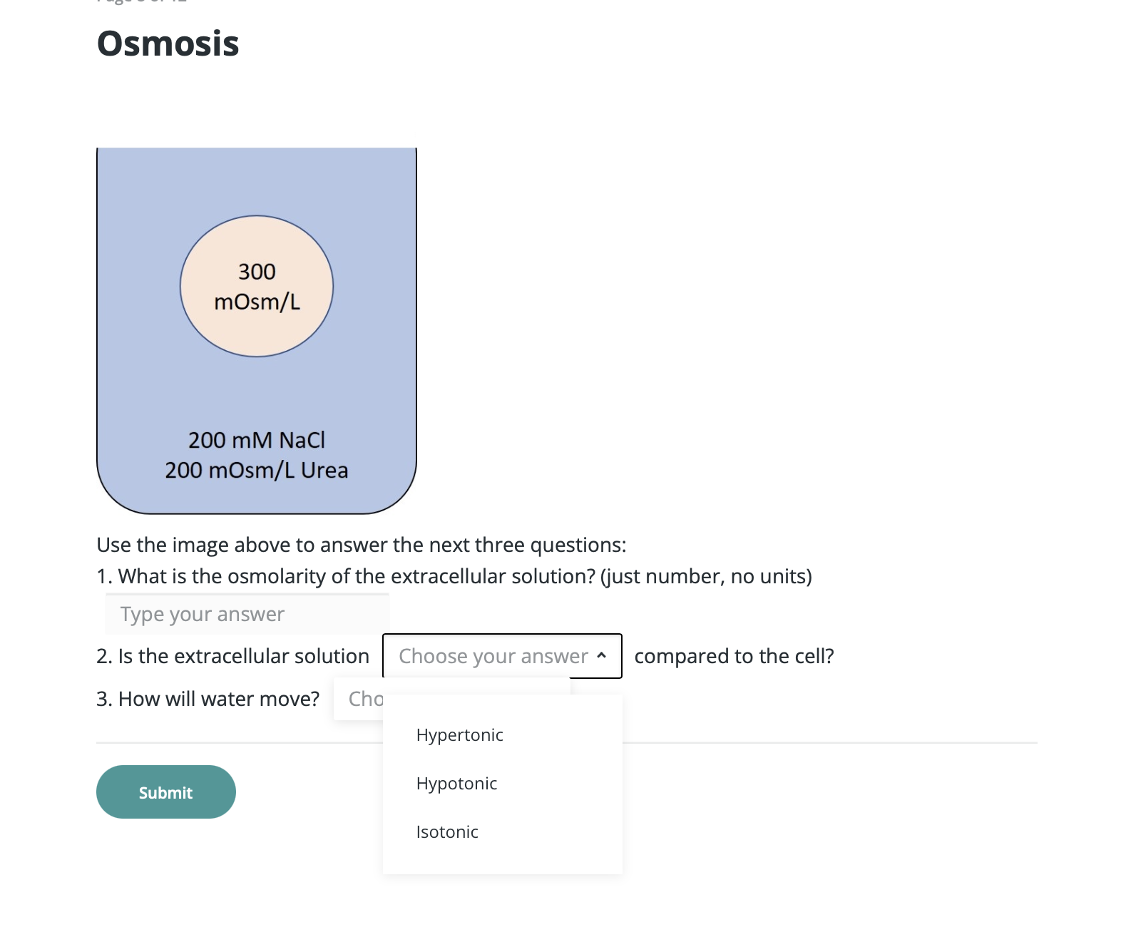 Solved Osmosis Use The Image Above To Answer The Next Chegg