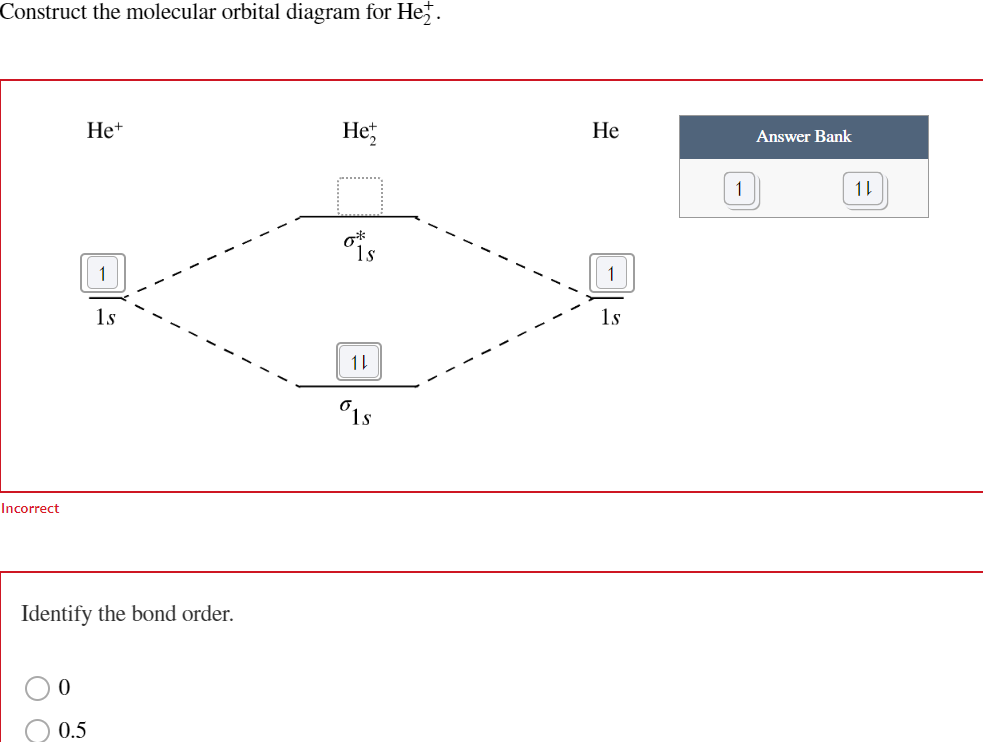 Solved Construct The Molecular Orbital Diagram For He2 Chegg