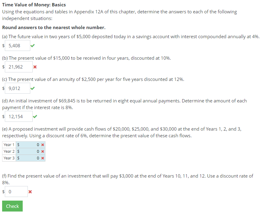 Solved Time Value Of Money Basics Using The Equations And Chegg