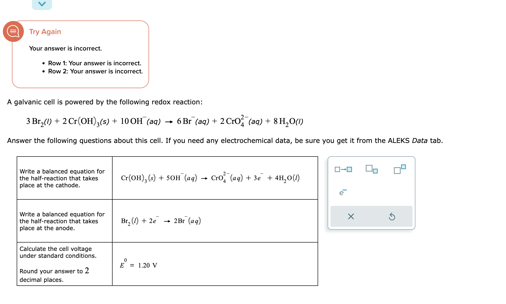 Solved Try Again Your Answer Is Incorrect Row Your Chegg