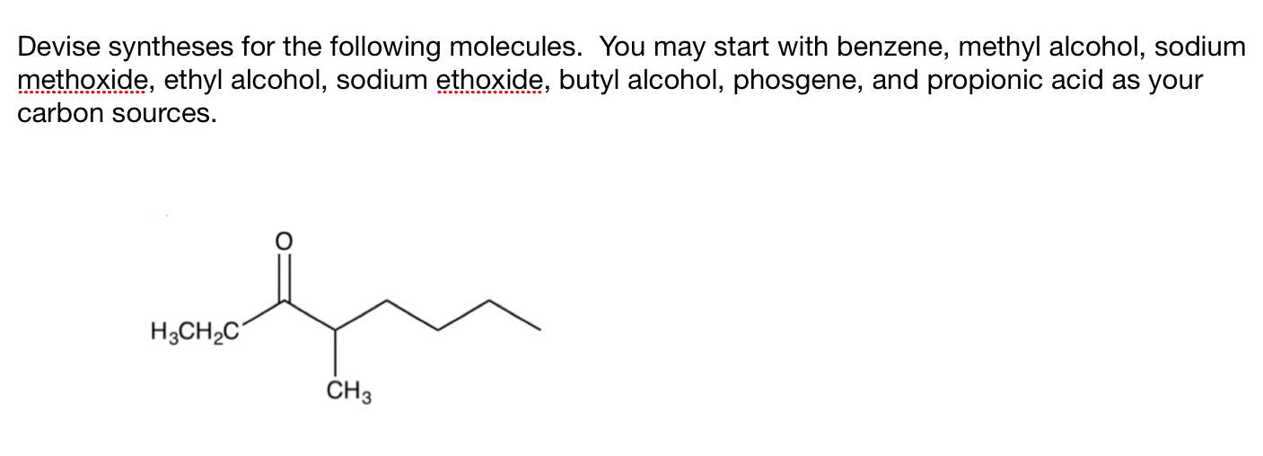 Solved Devise Syntheses For The Following Molecules You May Chegg