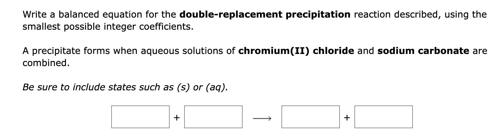 Solved Write A Balanced Equation For The Double Replacement Chegg