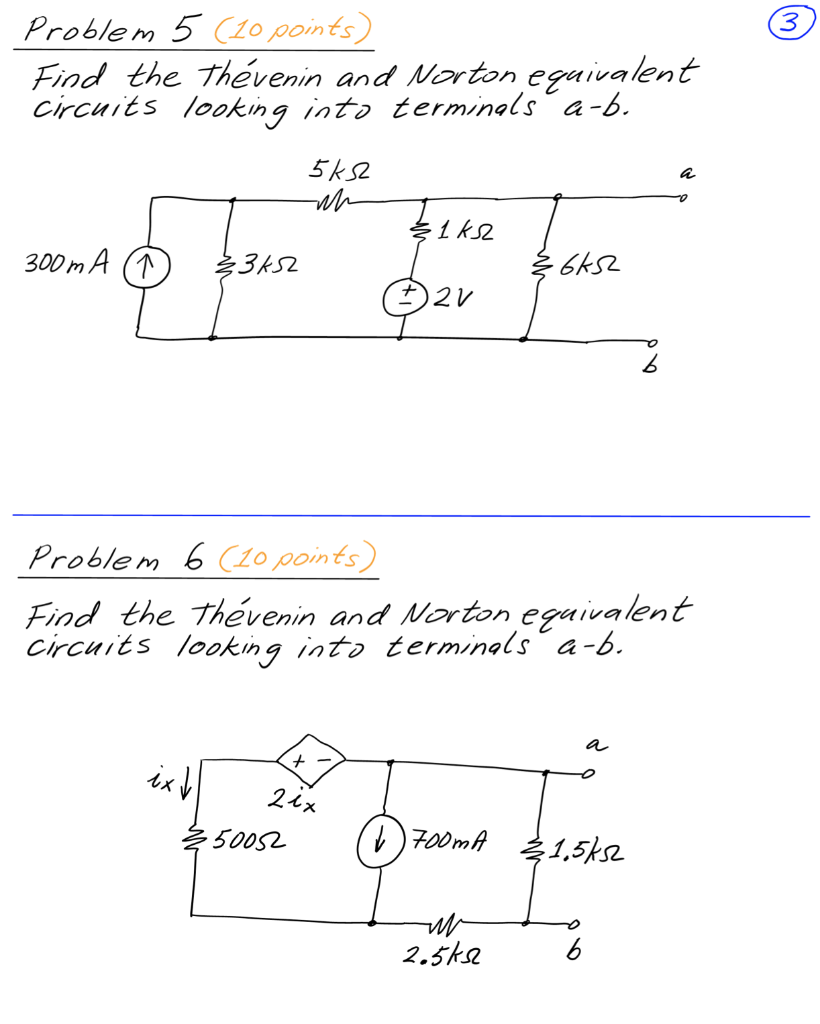 Solved Problem Points Find The Th Venin And Norton Chegg