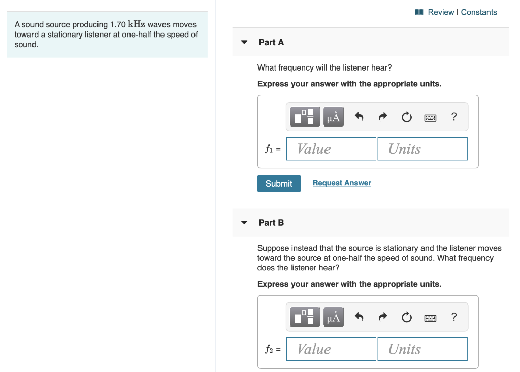 Solved M Review Constants A Sound Source Producing 1 70 KHz Chegg