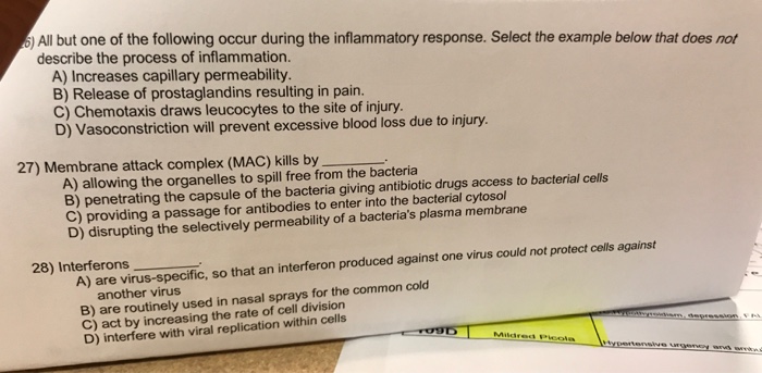 Solved All But One Of The Following Occur During The Infl...  Chegg.com