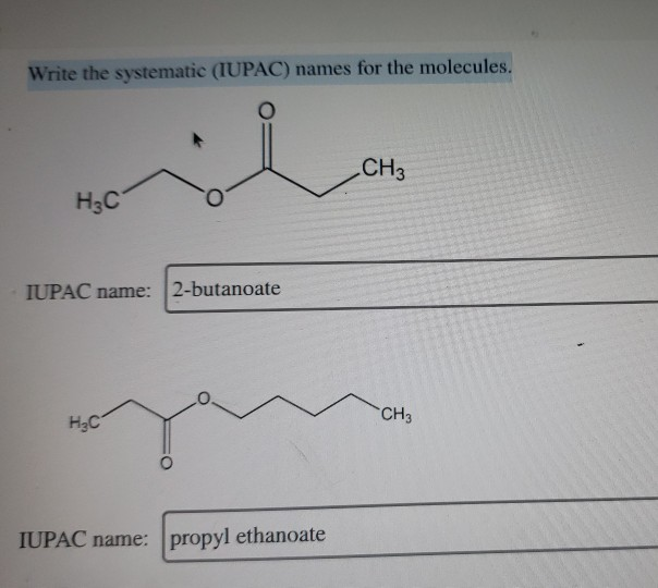 Solved Write The Systematic Iupac Names For The Molecules Chegg