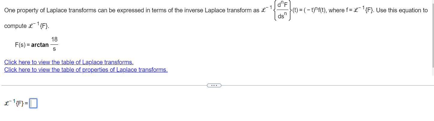 Solved One Property Of Laplace Transforms Can Be Expressed Chegg