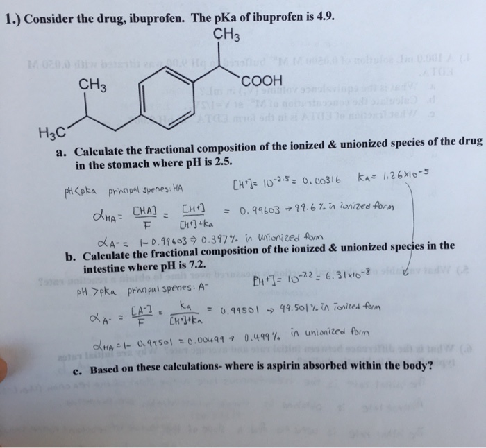 Solved Consider The Drug Ibuprofen The Pka Of Ibuprofen Is Chegg