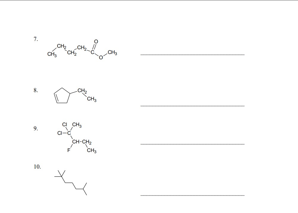 Solved Name Questions And Write Structural Formula Chegg