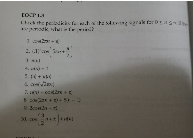 Solved Check The Periodicity For Each Of The Following Chegg