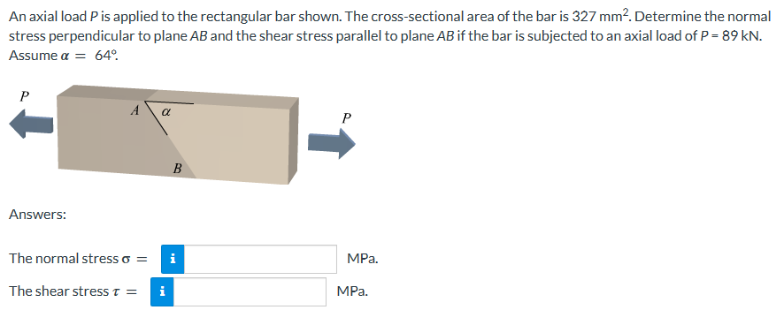 Solved An Axial Load P Is Applied To The Rectangu