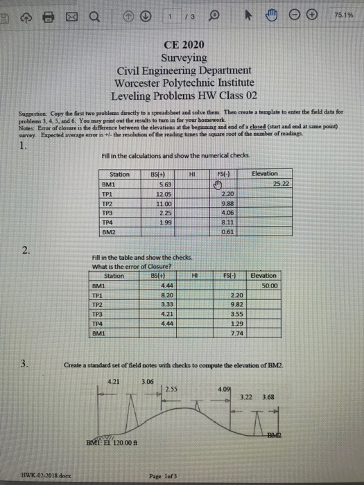 Solved CE 2020 Surveying Civil Engineering Department Chegg