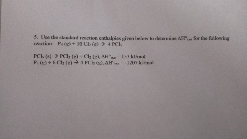 Solved Use The Standard Reaction Enthalpies Given Below Chegg